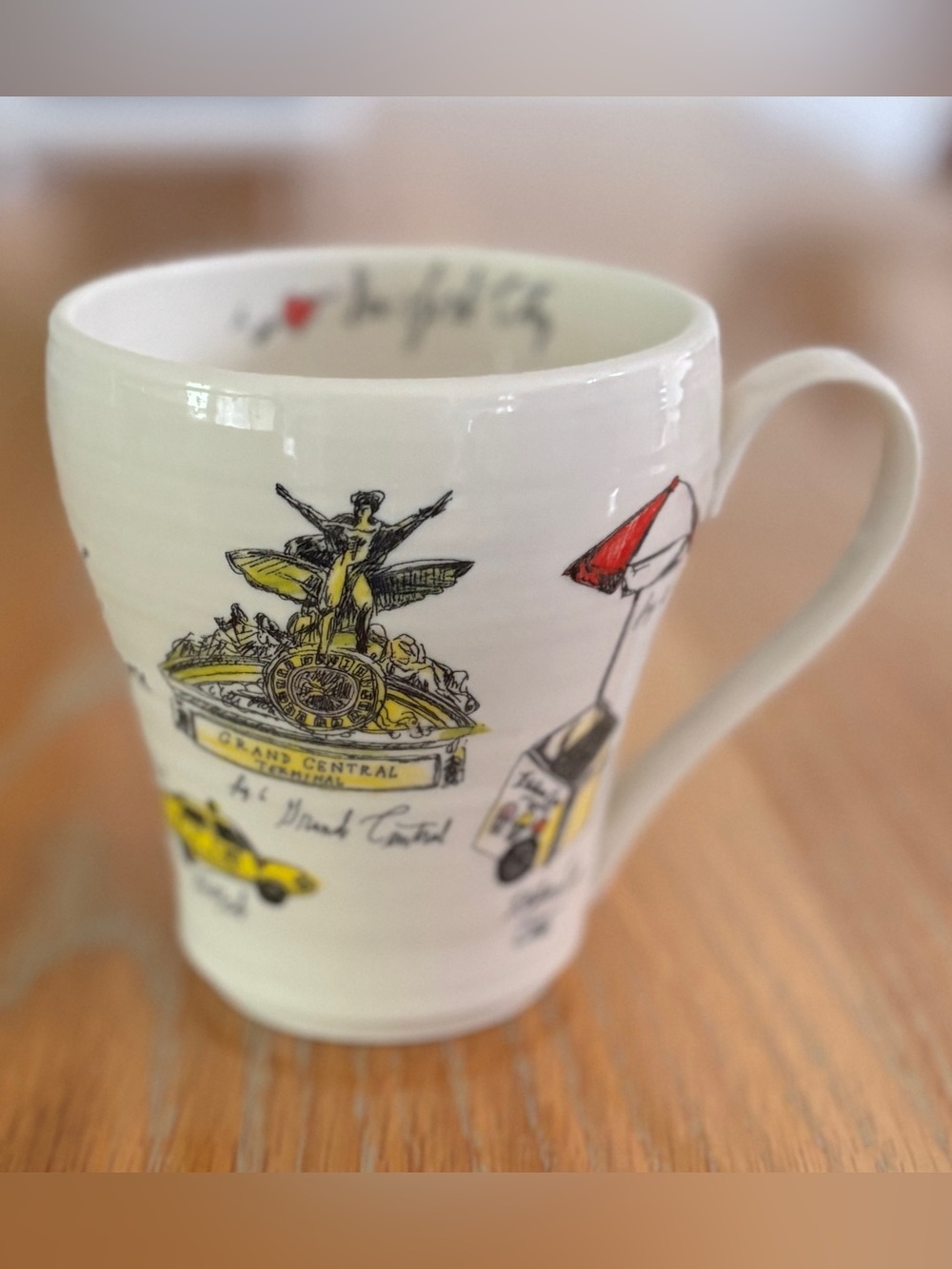 Anthropologie I Love New York City NYC Coffee Mug Linea Carta 16 oz Diva Pyari